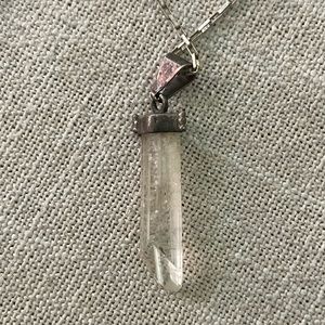 Clear quartz pendulum necklace